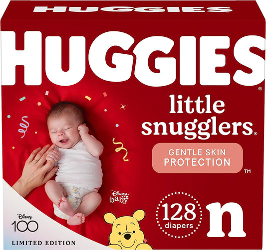 Huggies Little Snugglers Baby Diapers, Size Newborn (up to 10 lb.), 128 Giant Pack