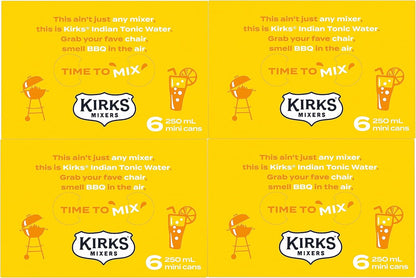 Kirks Mixers Indian Tonic Water Mini Can Multipack 24 x 250 mL