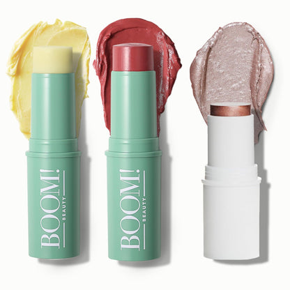 Boomstick Trio ® Rose Nude 3 Pack Cream Blush Makeup - Rose Nude Blush Stick