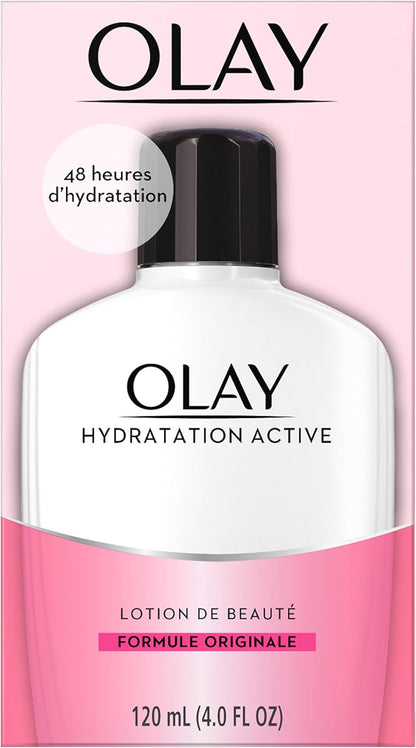 Olay Active Hydrating Beauty Moisturizing Lotion, Facial Moisturizer to Restore Dry Skin, 4.0 Ounce, 3 Count