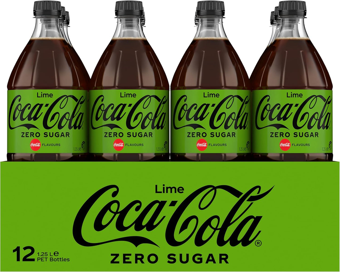 Coca-Cola Lime Coke Zero Sugar Soft Drink 12 x 1.25 Liter