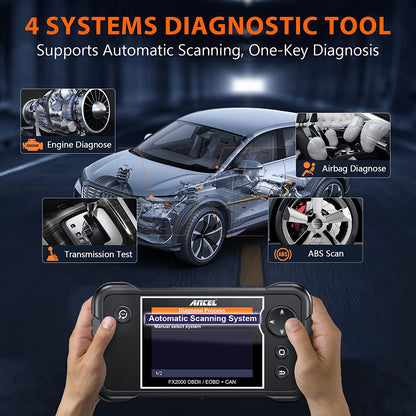 ANCEL FX2000 OBD2 Scanner, Car Scanner ABS SRS Transmission Airbag OBDII Scanner