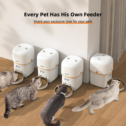 Yuposl Automatic Cat Feeders - 8cup for Pets, Timed Automatic Pet Feeder with Over 180-day Battery Life, 1-6 Meals Control