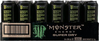 Monster Energy Drink Super Dry Cans 24 x 500mL