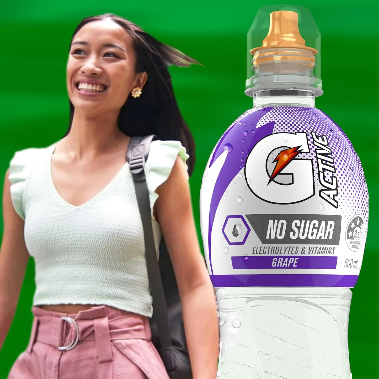 Gatorade Active Grape Electrolyte Water 600 ml (Pack of 12)