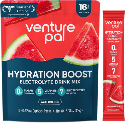 Venture Pal Sugar Free Electrolyte Powder Packets - Liquid Daily IV Hydration Packets for Rapid Rehydration