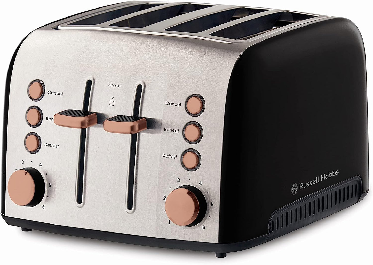 Russell Hobbs RHT94COP, Brooklyn Toaster 4 Slice, Extra Wide Toasting Slots