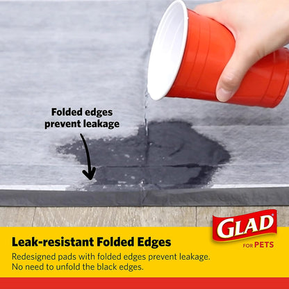Glad for Pets Black Charcoal Puppy Pads | Puppy Potty Training Pads That ABSORB & NEUTRALIZE Urine Instantly | New & Improved Quality Puppy Pee Pads, 150 count