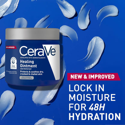 CeraVe Healing Ointment, Hydrating Skin Protectant With Petrolatum, Hyaluronic Acid & Ceramides 12oz