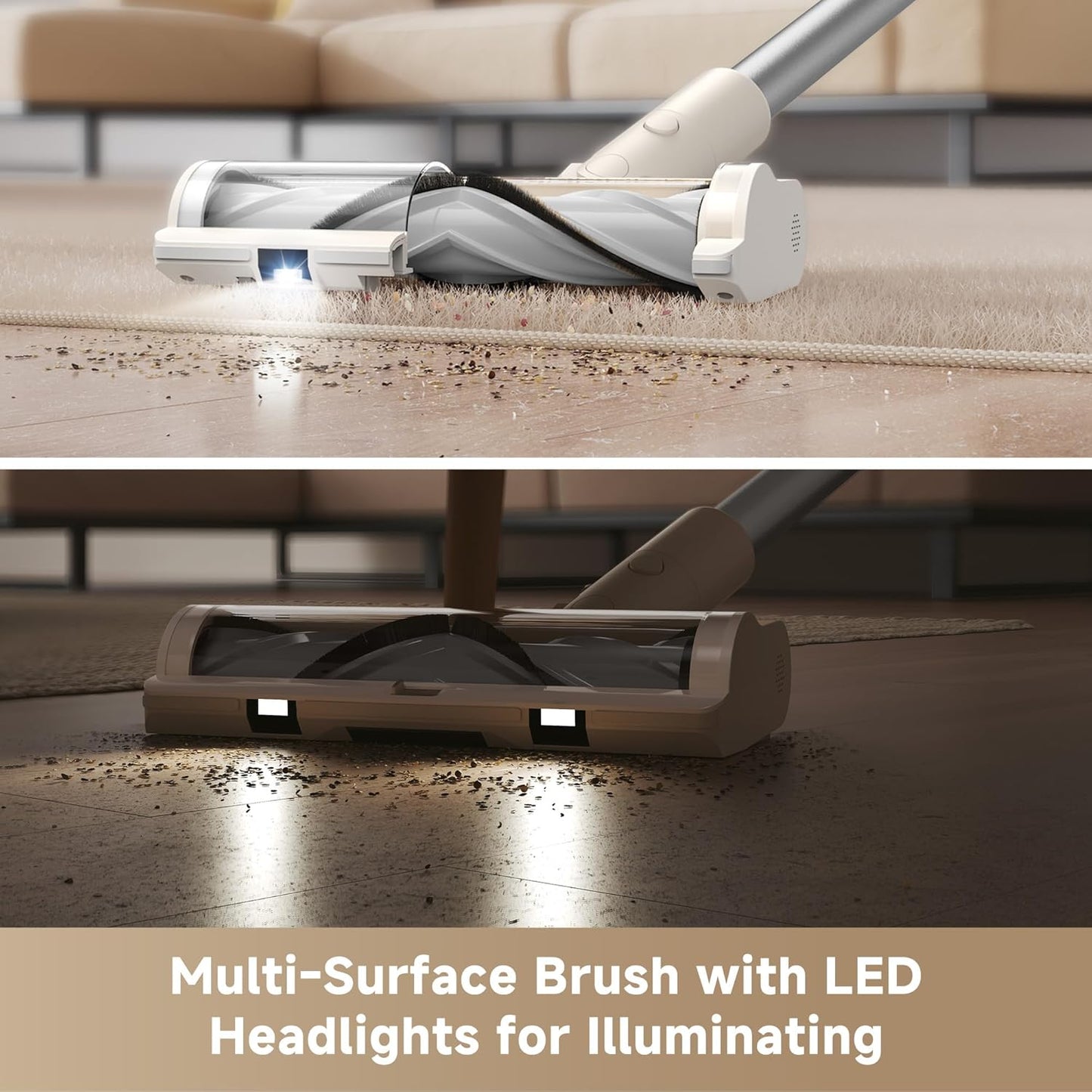 dreame R10 Pure Cordless Vacuum Cleaner, Stick Vacuum Cleaner for Home, 120AW Powerful Suction, Anti-Tangle, LED Headlights, Up to 60 Mins Runtime, Lightweight for Carpet, Hard Floor, Pet Hair