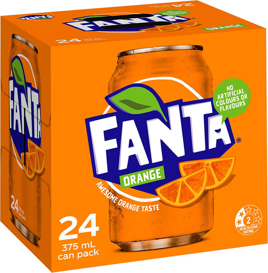 Fanta Orange Soft Drink Cans 24 x 375 ml
