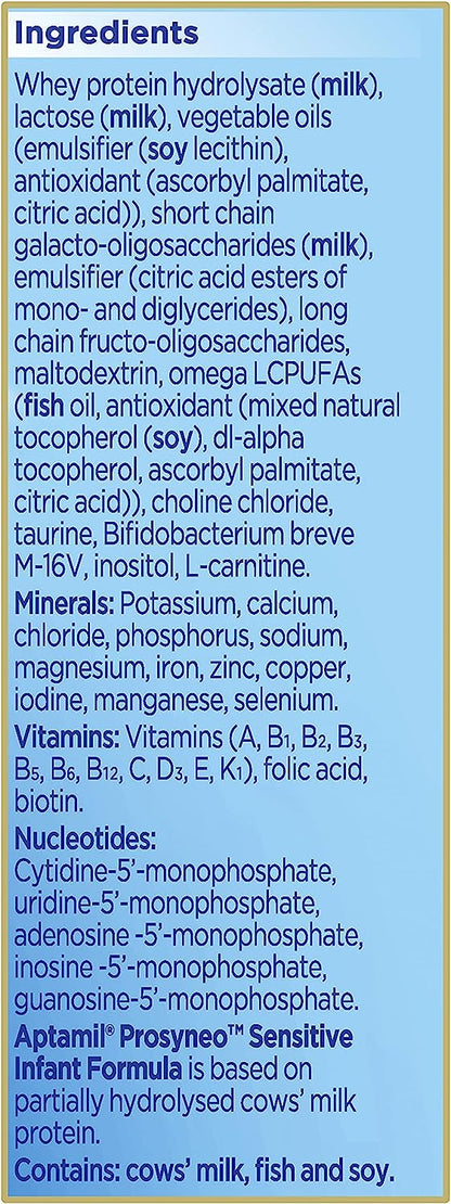 Aptamil Prosyneo Sensitive Baby Infant Formula Formulated for Tolerance from Birth to 12 Months, 900gm