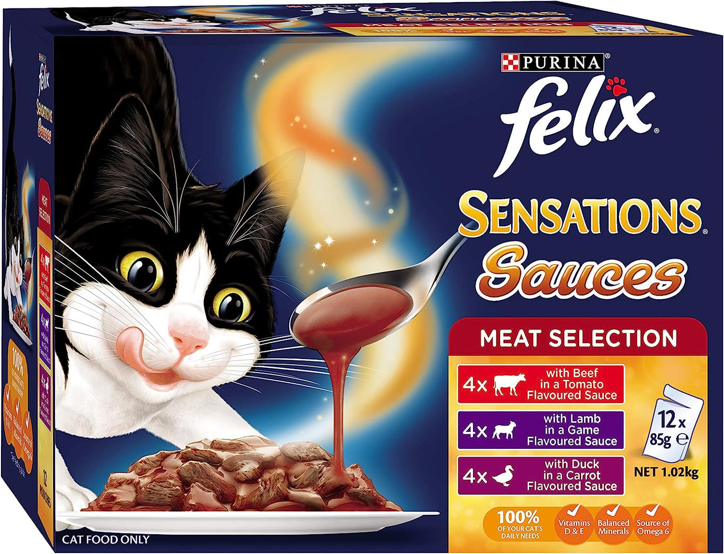 Felix Sensations Sauces - Meat Selection, Adult and Senior,  60x85g
