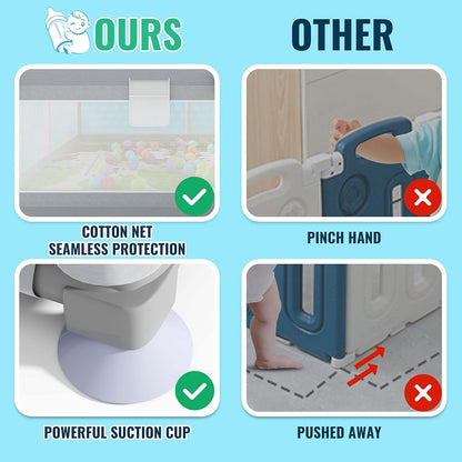 Baby Playpen 79" X 71", LUTIKIANG Play Yard for Babies and Toddlers with Mat, Safety Extra Large Baby Fence ,Zipper Gate.