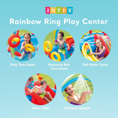 Intex Rainbow Ring 2.97m Play Centre Inflatable Swimming Pool Outdoor Kids 3y+