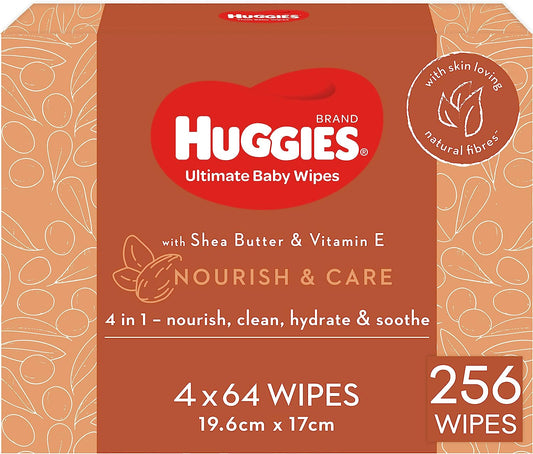 Huggies Ultimate Baby Wipes Nourish & Care 256 Count