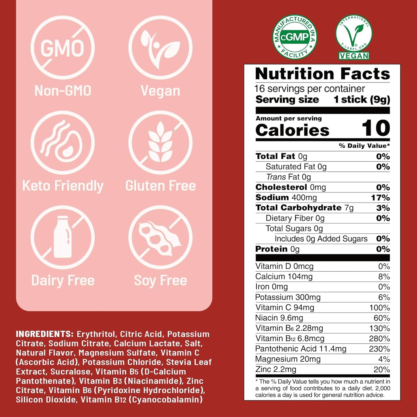 Venture Pal Sugar Free Electrolyte Powder Packets - Liquid Daily IV Drink Mix for Rapid Hydration & Party Recovery