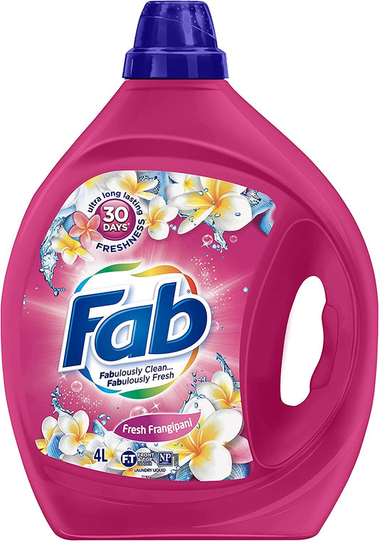 Fab Fresh Frangipani Laundry Liquid Detergent, 4 Ltrs