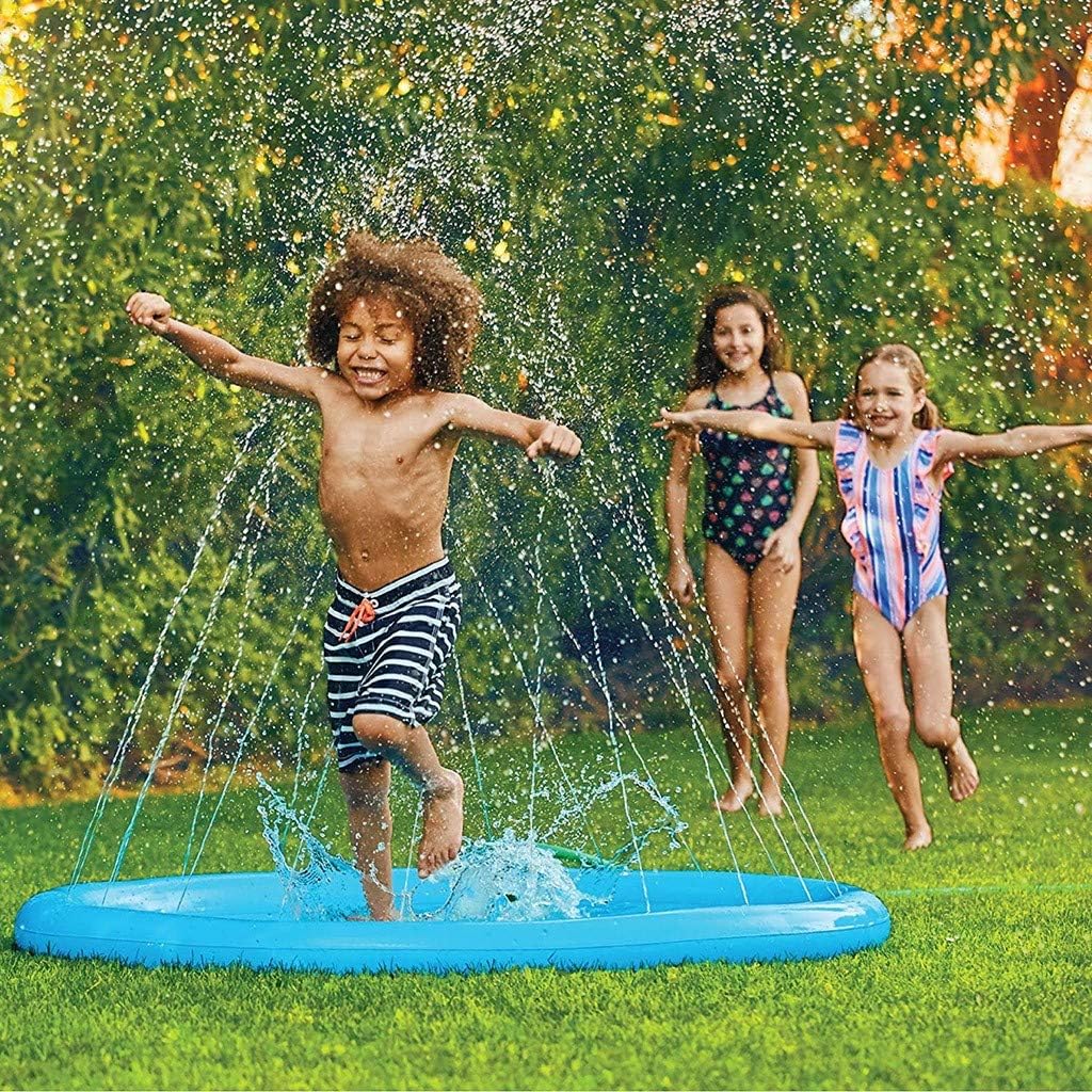 🌈🔆🏖️ 🇦🇺 172cm Rainbow Splash Pad, Sprinkler for Kids, Outdoor Swimming Pool Water Toys Fun for Kids, Toddlers, Boys, Girls, Children…