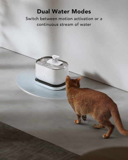 PETLIBRO Cat Water Fountain Inside,Wireless ,2.5L/84oz Dockstream Battery Operated Automatic for Drinking with Wireless Pump,Easy Cleaning,BPA-Free