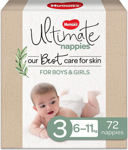 Huggies Ultimate Nappies Size 3 (6-11kg) 72 Count