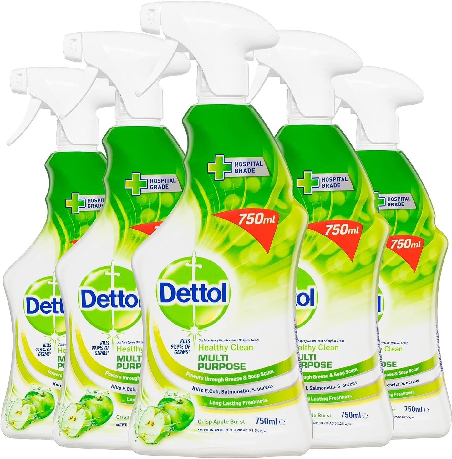 Dettol Multi-purpose Cleaner Crisp Apple Burst Trigger 750ml x 6