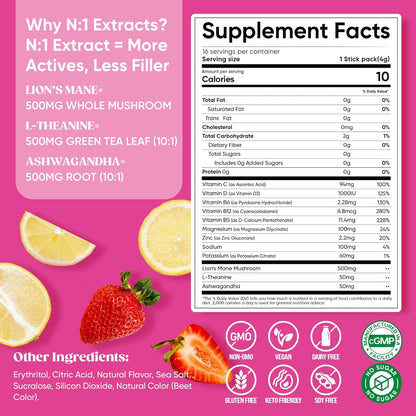 Venture Pal Calming Powdered Drink Mix, Magnesium Glycinate, Ashwagandha,sugar free