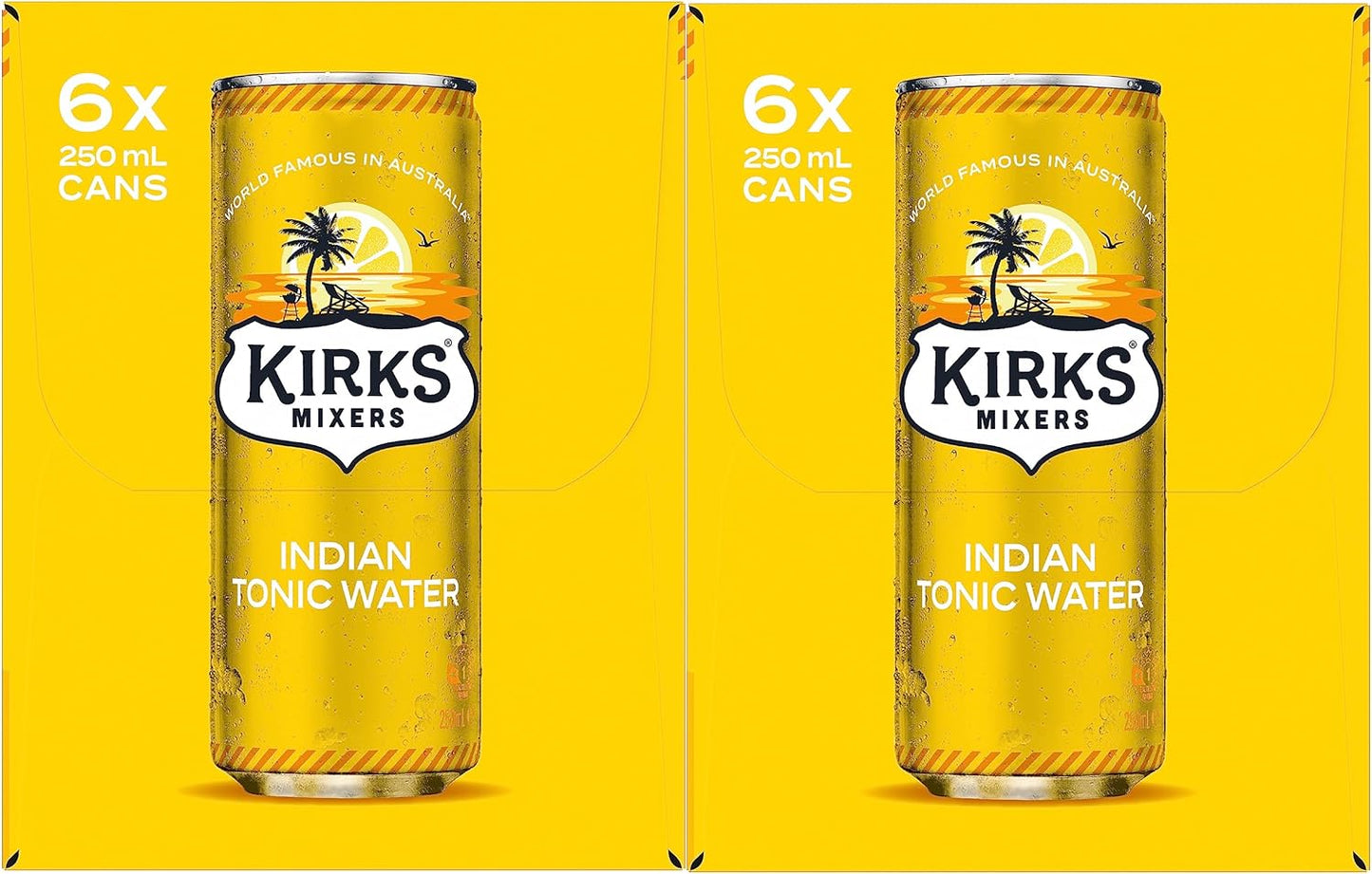 Kirks Mixers Indian Tonic Water Mini Can Multipack 24 x 250 mL