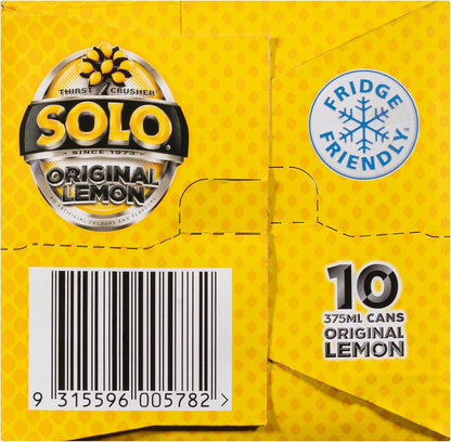 Solo Lemon Soft Drink Can, 10 x 375ml