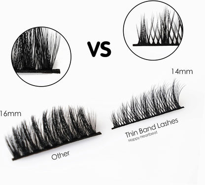 Happy Heartbeat 3D False Lashes Wispy Natural - Faux Mink Lashes Cat-Eye Handmade Luxurious Soft Fluffy Dramatic False Eyelashes 10 Pairs (H1)