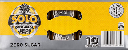 Solo Zero Sugar Soft Drink Can, 10 x 375ml