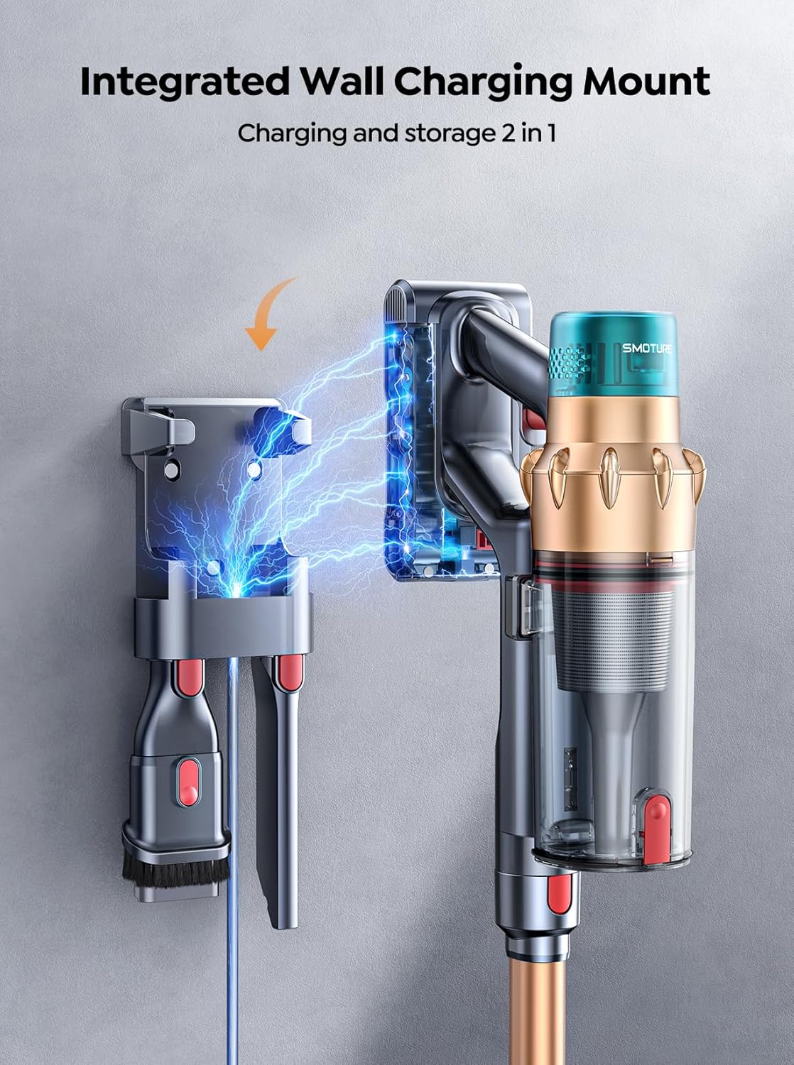 Cordless Vacuum Cleaner, 50KPA 600W, 65Mins Runtime, Self-Standing Stick Vacuum with Aroma Function, Auto Mode, Wall Charging, Touchscreen, Anti-Tangle Vacuum Cleaner for Pet Hair/Hardfloor/Carpet
