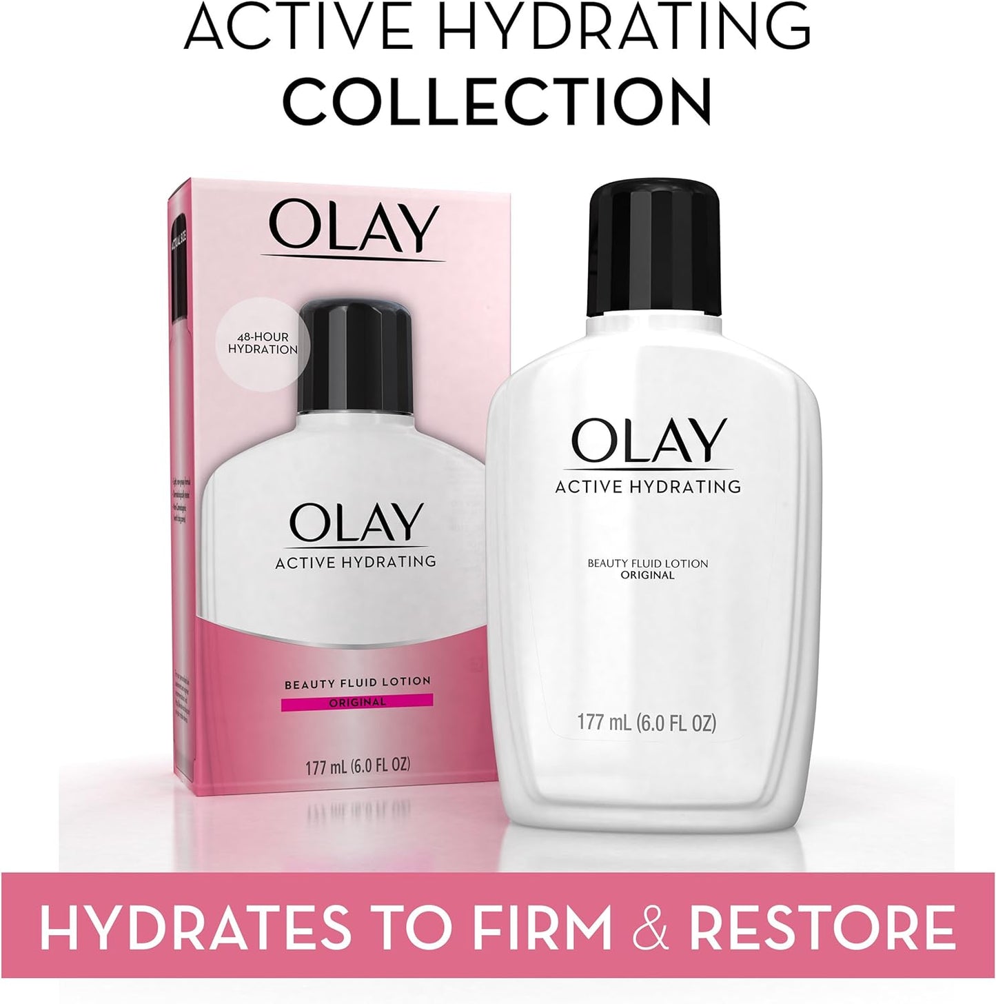 Olay Face Moisturizer by , Active Hydrating Beauty Moisturizing Lotion, 6 fl oz (Pack of 2)