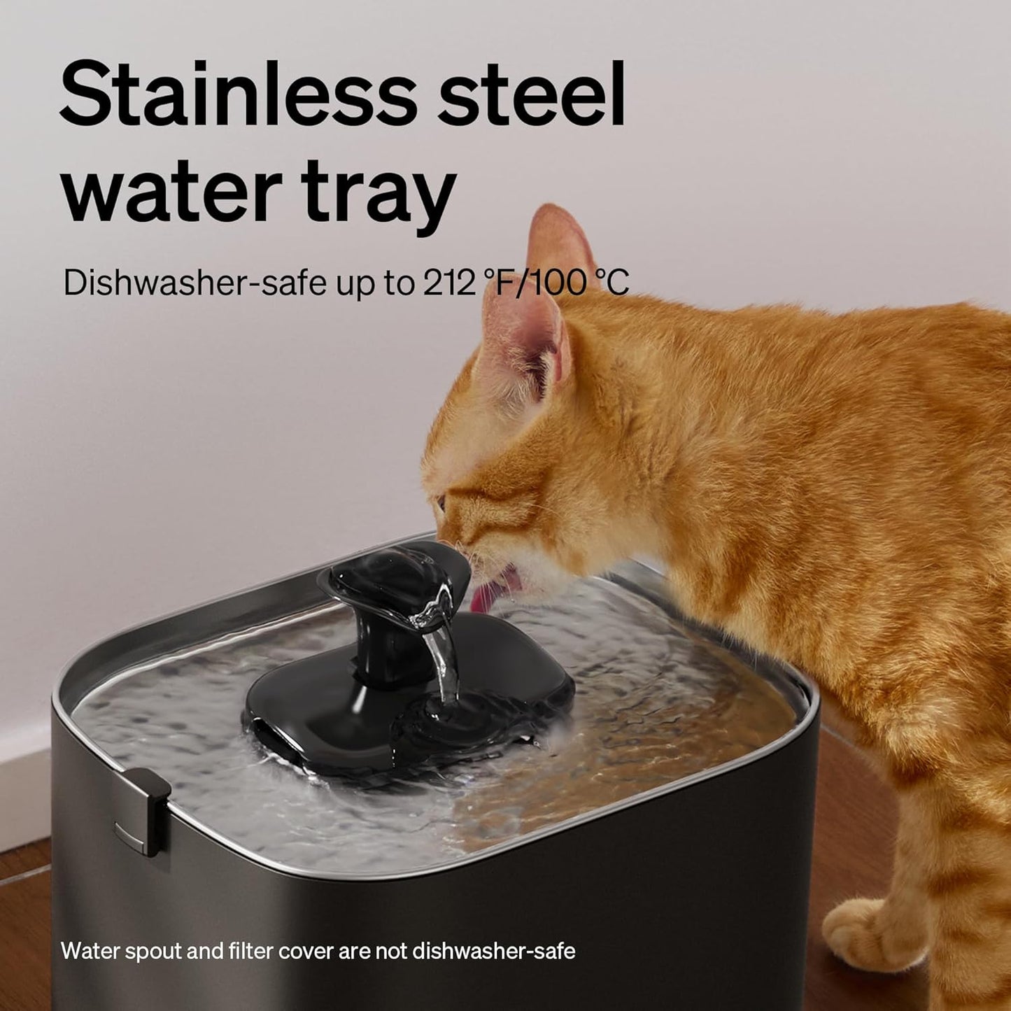 PETLIBRO Upgrade Cat Water Fountain Stainless Steel Tray, Dockstream 2 Cat Fountain Indoor, 3L/101oz