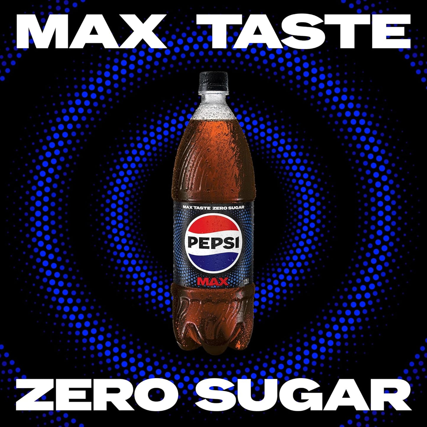 Pepsi Max Zero Sugar Cola Soft Drink, 12 x 1.25L
