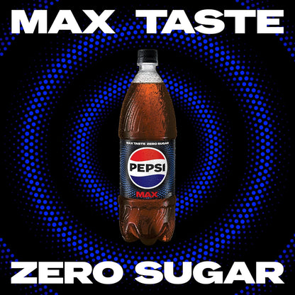 Pepsi Max Zero Sugar Cola Soft Drink, 12 x 1.25L
