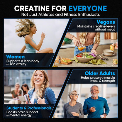 Venture Pal 100% Pure Micronized Creatine Monohydrate Powder, Unflavored Creatine for Women & Men, Vegan, Keto, Gluten Free, 5 g (5000mg)