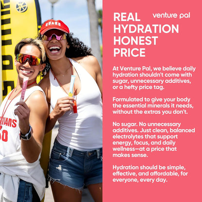 Venture Pal Sugar Free Electrolyte Powder Packets - Liquid Daily IV Hydration Packets ,16 Sticks