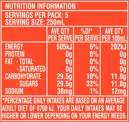 Sunkist Orange Soft Drink, 12 x 1.25L
