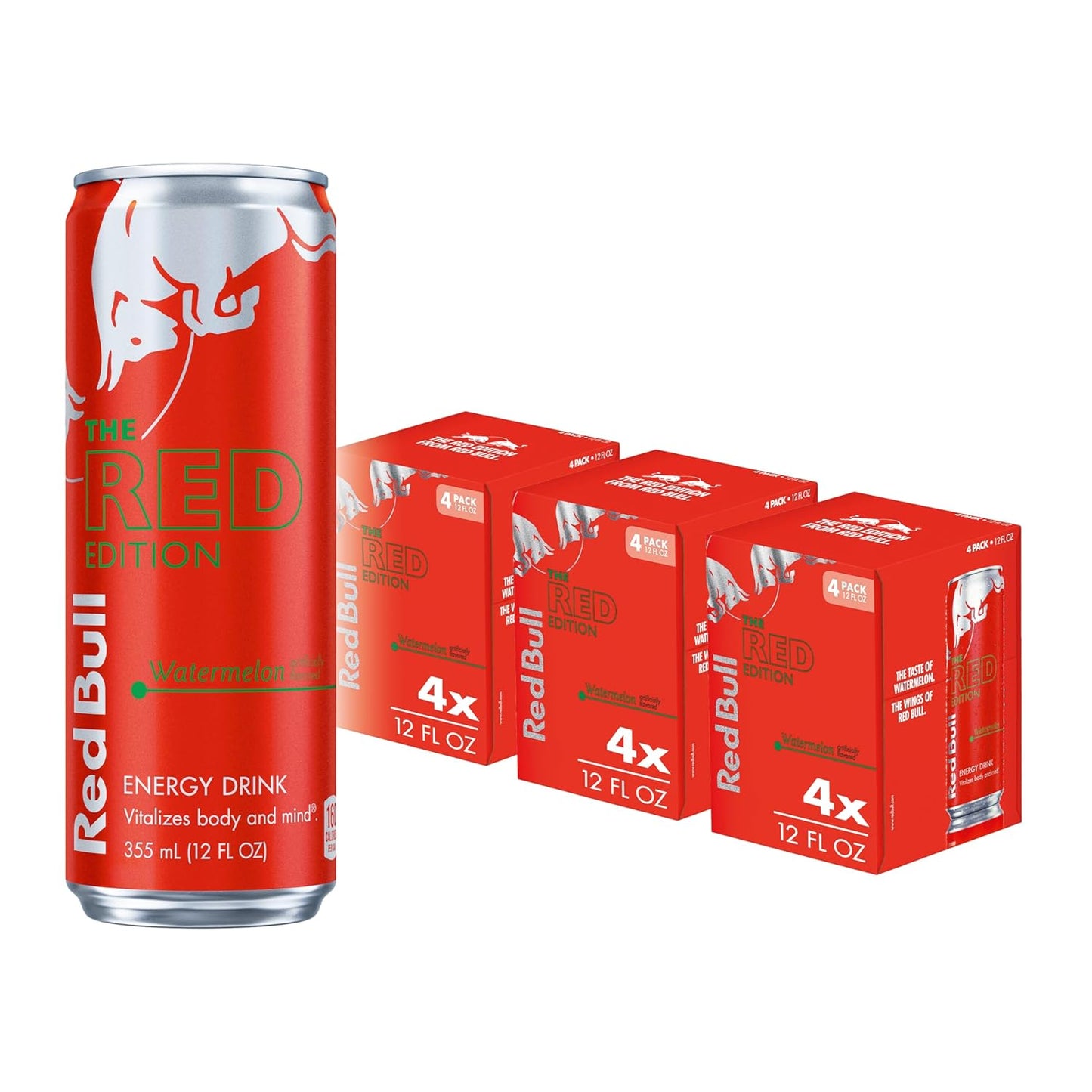 Red Bull Energy Drink, Watermelon | 114mg Caffeine | Contains Taurine & B Vitamins |Pack of 12