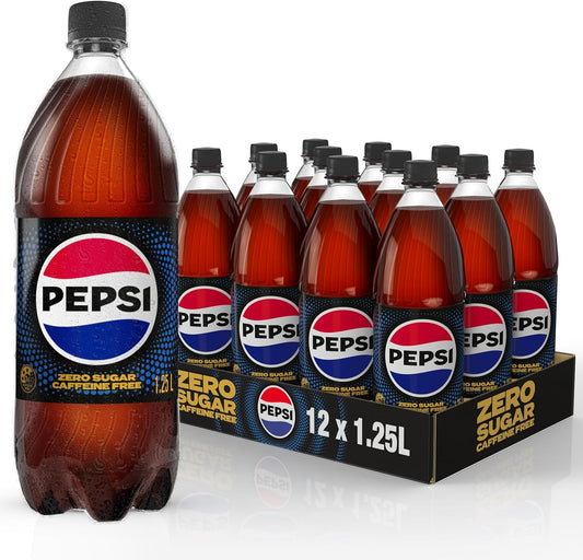 Pepsi Light Caffeine Free Cola Soft Drink, 12 x 1.25L