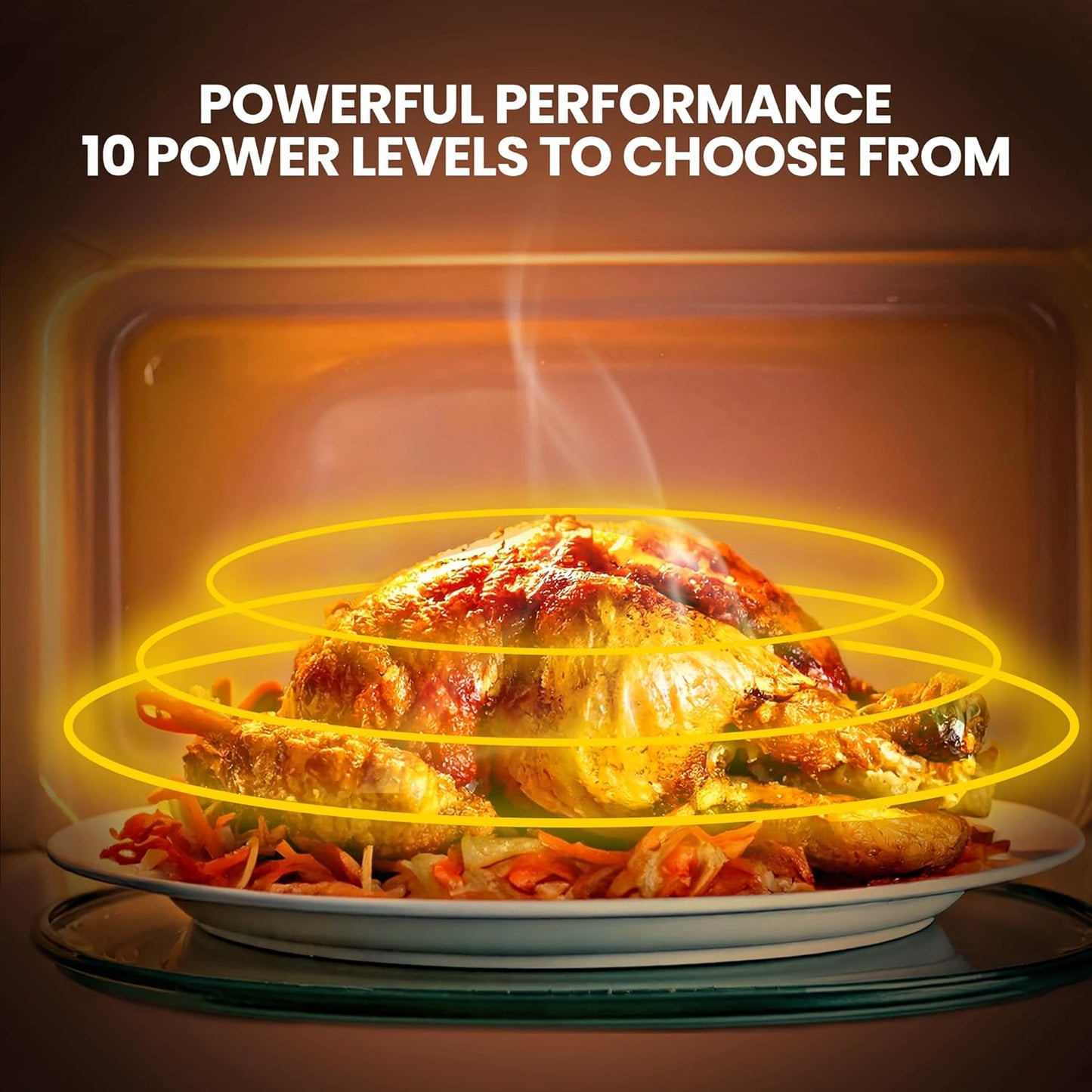 Total Chef Microwave Oven 20L Retro 700W Mini Ovens Digital LED Display 8 Preset Modes 5 Cooking Power Levels 60 Min