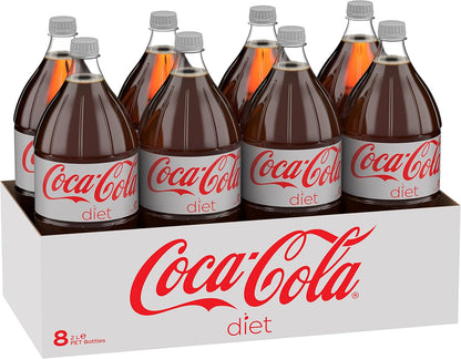 Coca-Cola Diet Soft Drink Multipack Bottles 8 x 2L