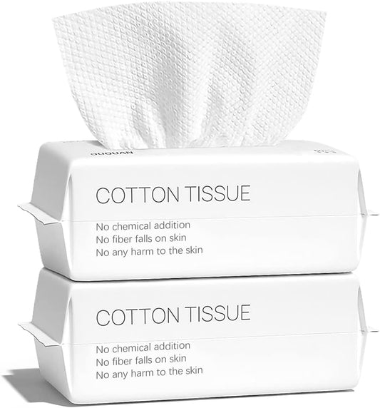 Cleaning Cloth,Disposable Face Cloth, Very Soft, Biodegradable Cotton for Sensitive Skin, Baby Care and Make-Up Wipes