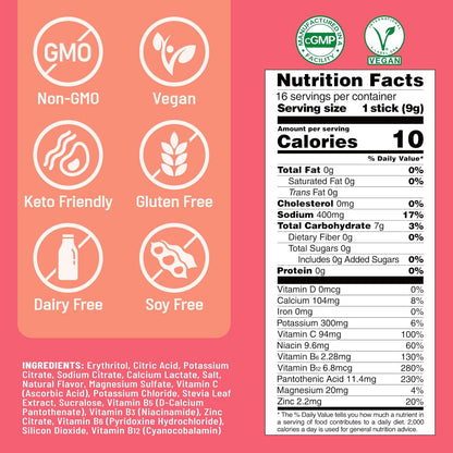 Venture Pal Sugar Free Electrolyte Powder Packets - Liquid Daily IV Hydration Packets ,16 Sticks