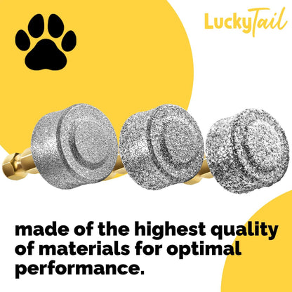 LuckyTail - Dog Nail Grinder - Regular, Extra Hard & Super Soft Replacement Head - Small & Large Dogs - Premium Quality - Diamond Tip Drill Bit - Professional Dog Nail Trimmers - Grooming Kit - 3 Pack