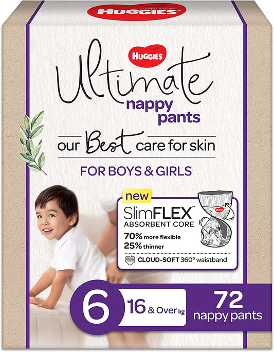 HUGGIES Ultimate Nappy Pants Size 6 for a best care of skin  (16kg & Over) 72 pack