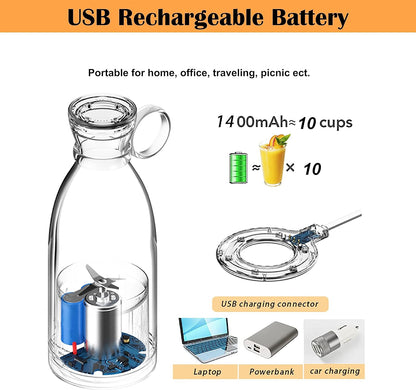 Personal Size Blender, Portable Blender, Battery Powered USB Blender (White)
