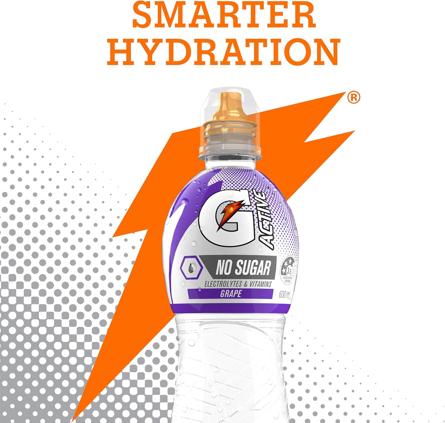 Gatorade Active Grape Electrolyte Water 600 ml (Pack of 12)