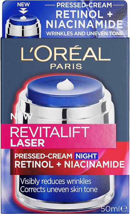 L'Oreal Paris Revitalift Laser x3 Retinol And Niacinamide Pressed Night Cream 50ml